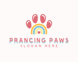 Pet Paw Rainbow logo design