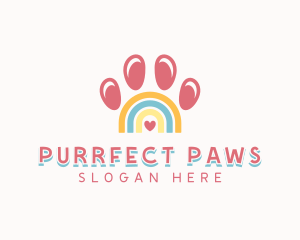 Pet Paw Rainbow logo design