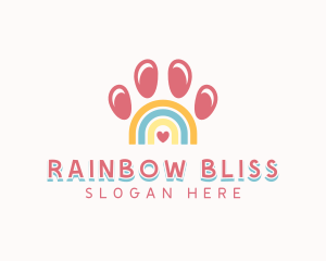 Pet Paw Rainbow logo design