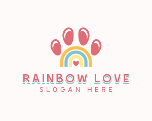 Pet Paw Rainbow logo design