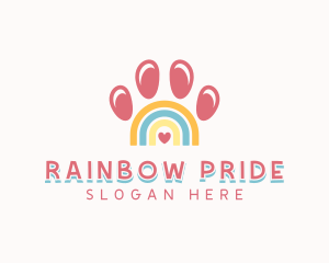 Pet Paw Rainbow logo design