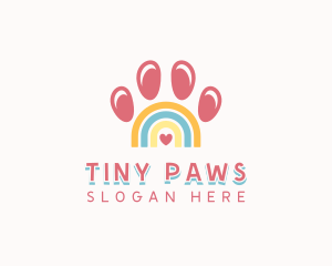 Pet Paw Rainbow logo design
