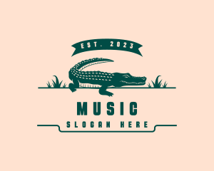 Wildlife Crocodile Swamp Logo