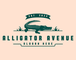 Alligator - Wildlife Crocodile Swamp logo design
