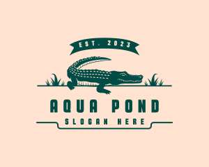 Pond - Wildlife Crocodile Swamp logo design
