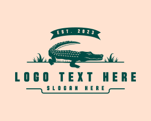 Alligator - Wildlife Crocodile Swamp logo design