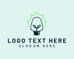 Energy - Leaf Light Bulb logo design