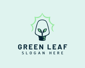 Leaf Light Bulb logo design