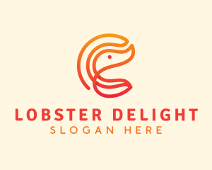 Lobster - Gradient Shrimp Letter C logo design
