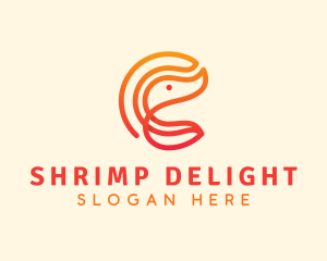 Shrimp - Gradient Shrimp Letter C logo design