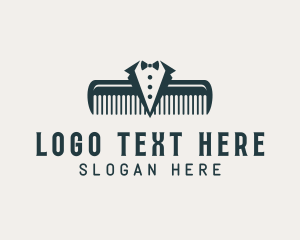 Suit - Tuxedo Comb Grooming logo design