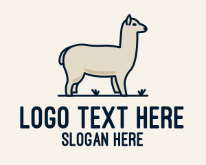 Wool - Furry White Alpaca logo design
