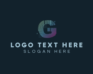 Modern Glitch Letter G logo design