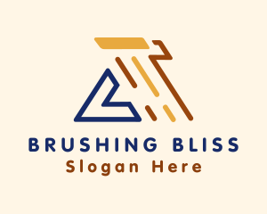 Brushing - Paint Roller Drip House logo design