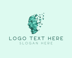 Think - Polygon Abstract Face logo design