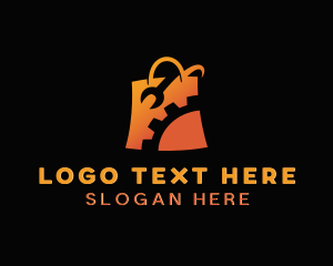 Retail - Cog Wrench Shopping Bag logo design