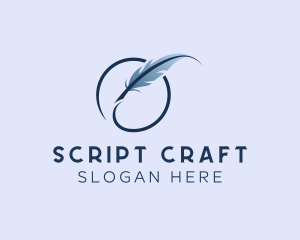 Screenwriter - Feather Ink Writer logo design