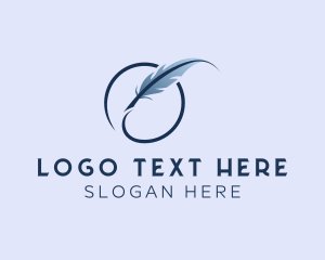 Signature - Feather Ink Writer logo design
