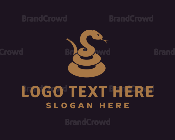 Brown Coiled Snake Logo