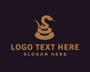 Python - Brown Coiled Snake logo design