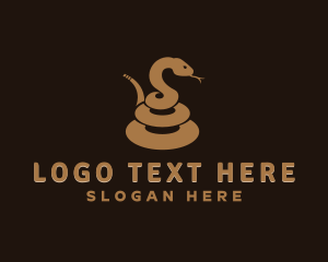 Ophiology - Coiled Snake Animal logo design