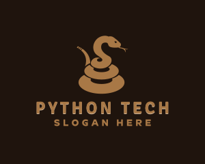 Python - Coiled Snake Animal logo design