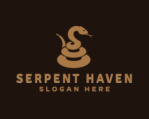 Coiled Snake Animal logo design