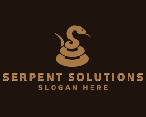 Coiled Snake Animal logo design