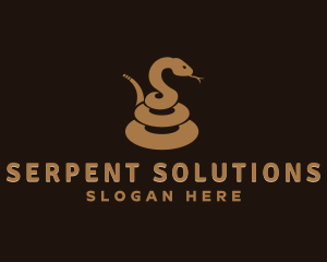 Snake - Coiled Snake Animal logo design