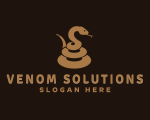 Venom - Coiled Snake Animal logo design