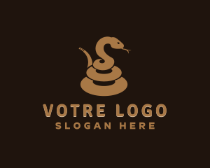Viper - Coiled Snake Animal logo design