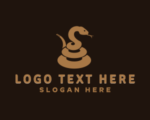 Venomous - Coiled Snake Animal logo design