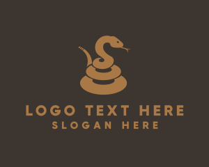 Snake - Coiled Snake Animal logo design