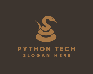 Coiled Snake Animal logo design