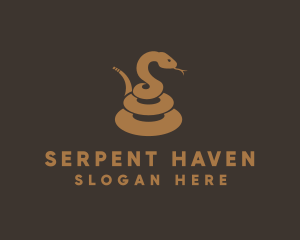 Coiled Snake Animal logo design