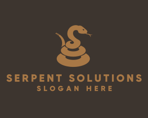 Coiled Snake Animal logo design