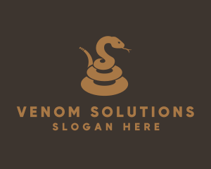 Coiled Snake Animal logo design