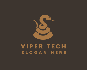 Coiled Snake Animal logo design