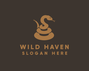 Coiled Snake Animal logo design