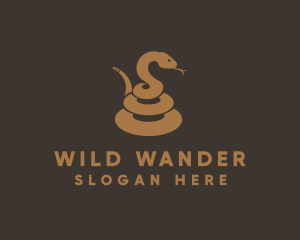 Coiled Snake Animal logo design