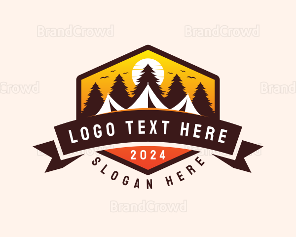 Travel Camping  Tent Logo