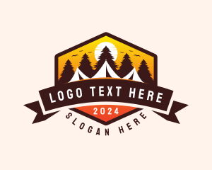 Hiking - Travel Camping  Tent logo design