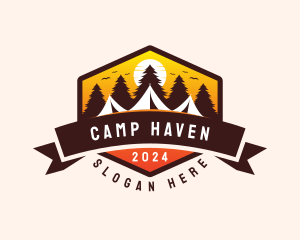 Tent - Travel Camping  Tent logo design