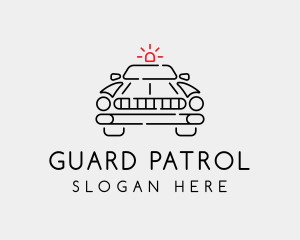 Patrol - Minimalist Police Car logo design