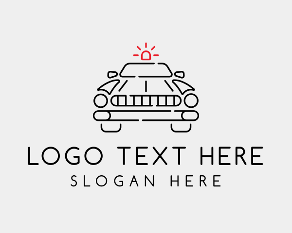 Ambulance - Minimalist Police Car logo design
