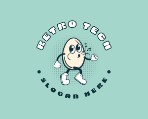 Retro Whistle Egg Mascot logo design