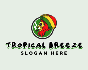 Lion Rastafari Smoking logo design