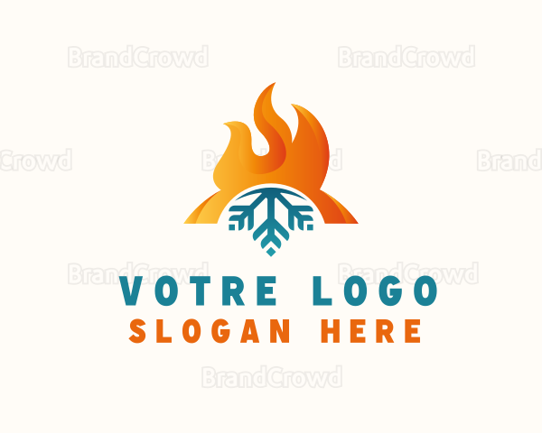 Flame Snowflake Heating Logo