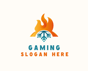 Heat - Flame Snowflake Heating logo design