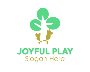 Playing - Playing Tree Animals logo design